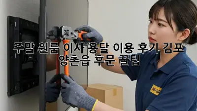 주말 원룸 이사, 용달 이용 후기: 김포 양촌읍 후문 꿀팁! ✨